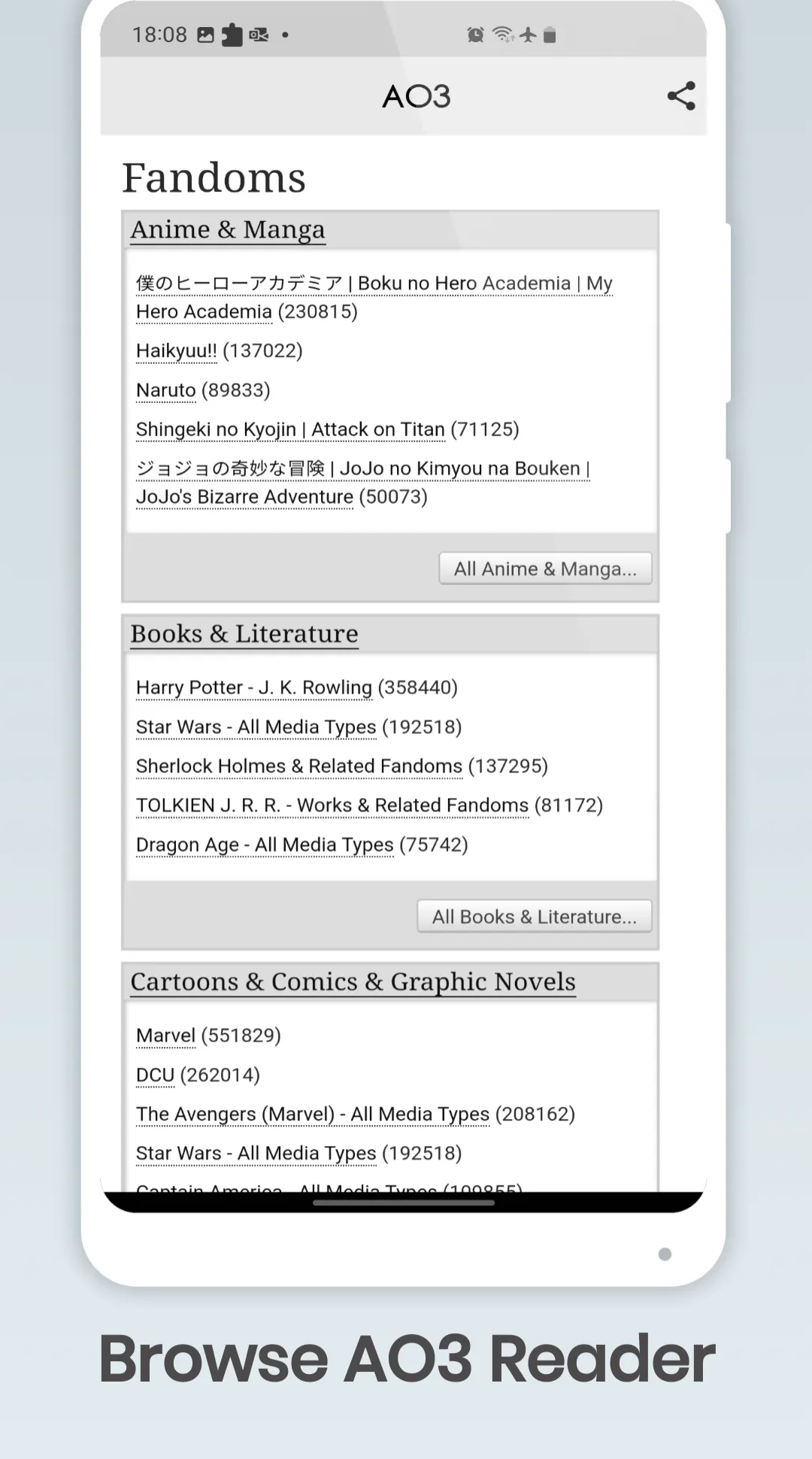 Archive Reader AO3 App | Indus Appstore | Screenshot