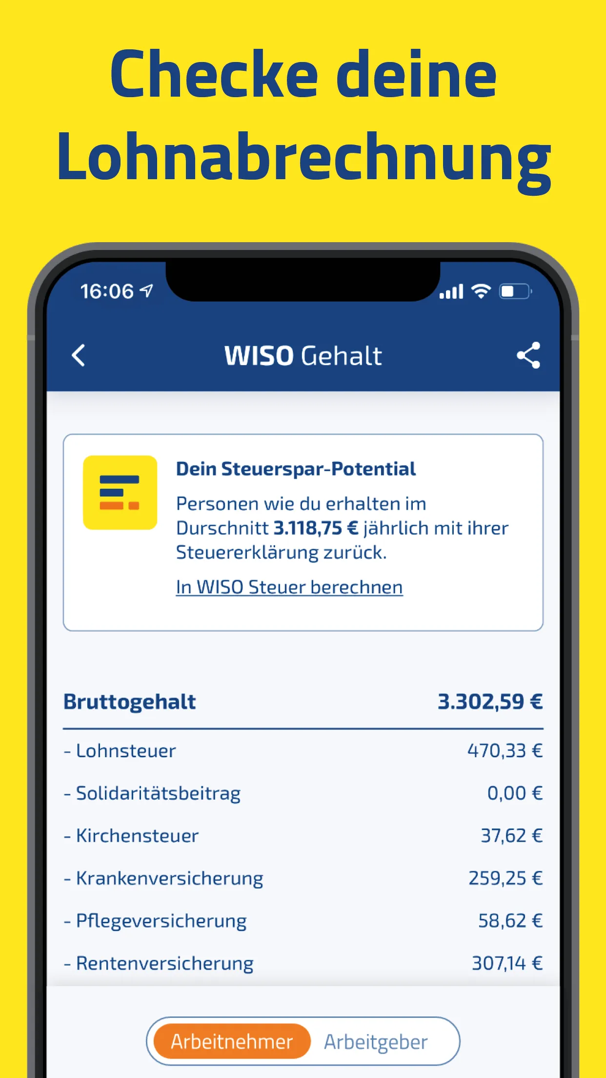 WISO Gehalt – Brutto Netto | Indus Appstore | Screenshot