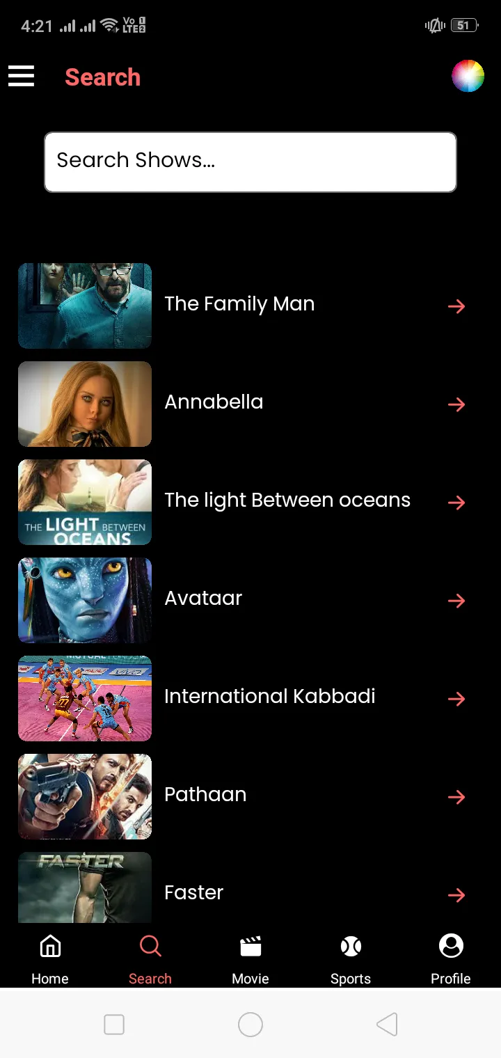 OTT Platform - Live TV & Movie | Indus Appstore | Screenshot