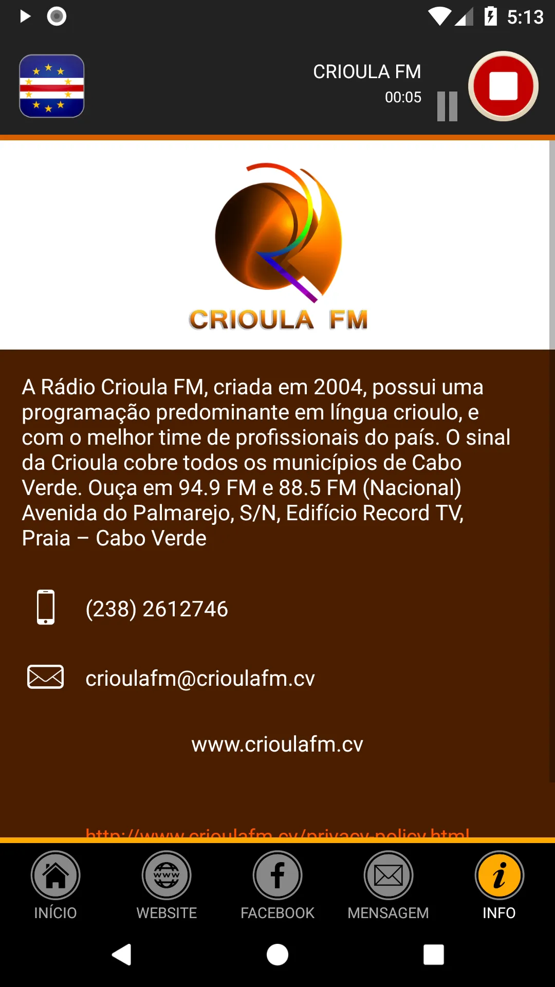 Rádio Crioula FM | Indus Appstore | Screenshot