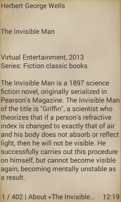 The Invisible Man by H.G.Wells | Indus Appstore | Screenshot