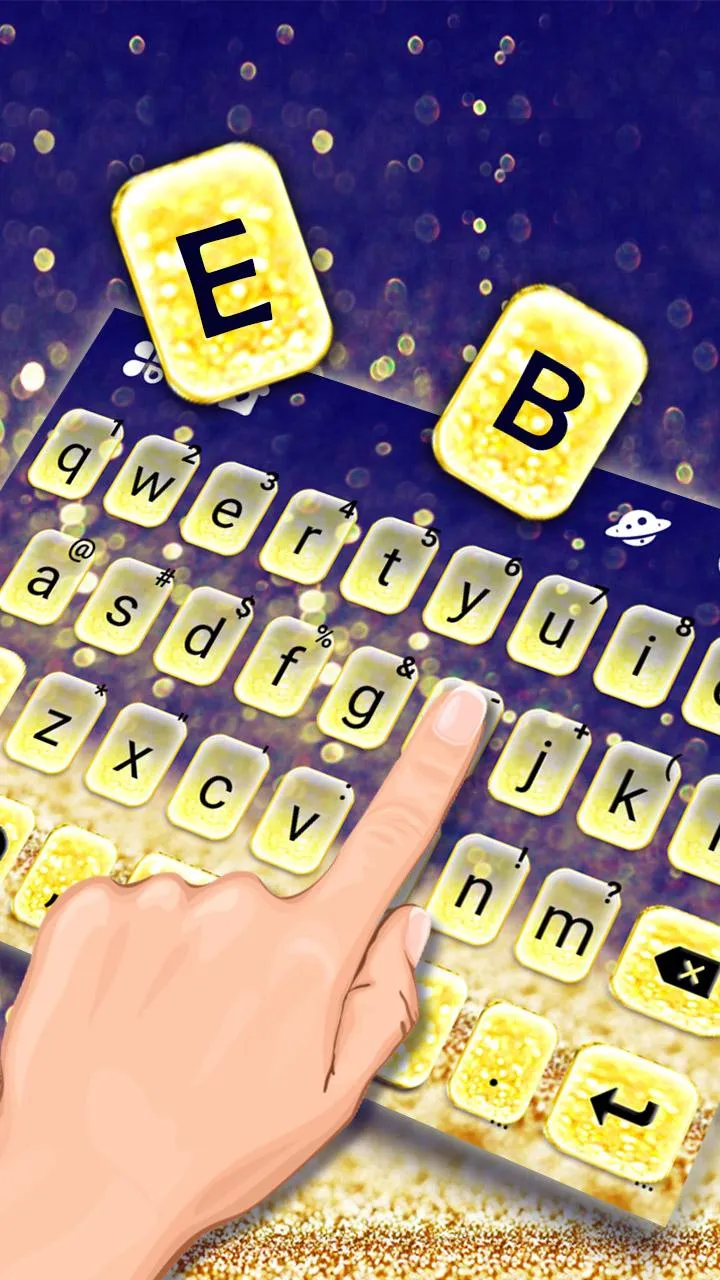 Gold Glitter Gradient Keyboard | Indus Appstore | Screenshot