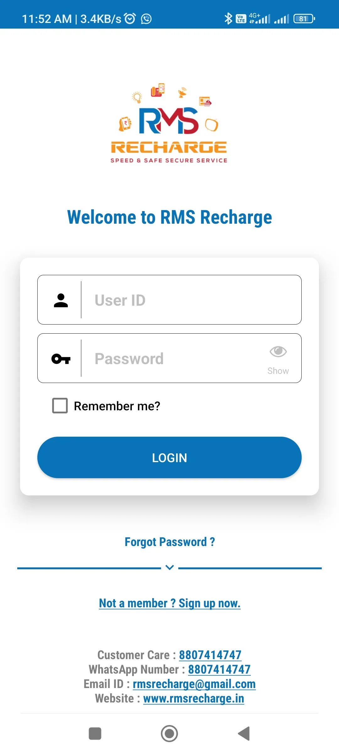 RMS Recharge | Indus Appstore | Screenshot