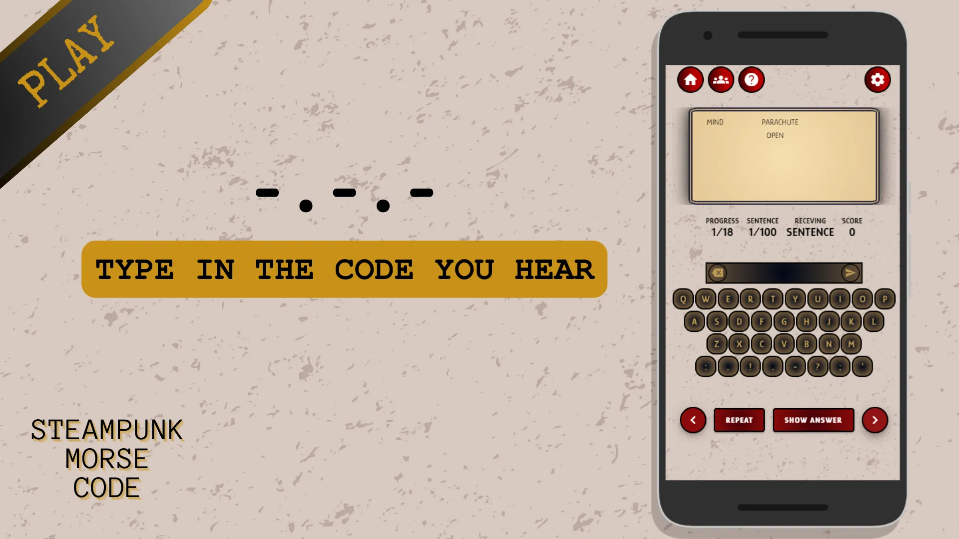 Steampunk Morse Code | Indus Appstore | Screenshot