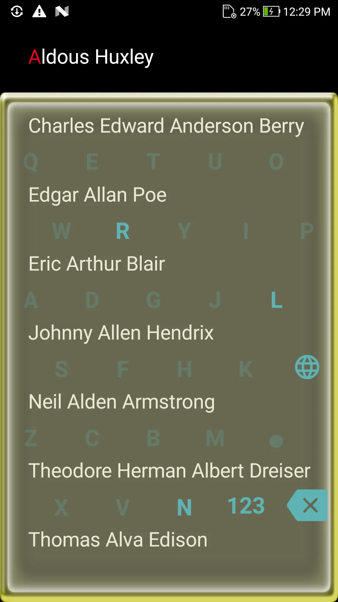 Big keyboard: contacts search | Indus Appstore | Screenshot