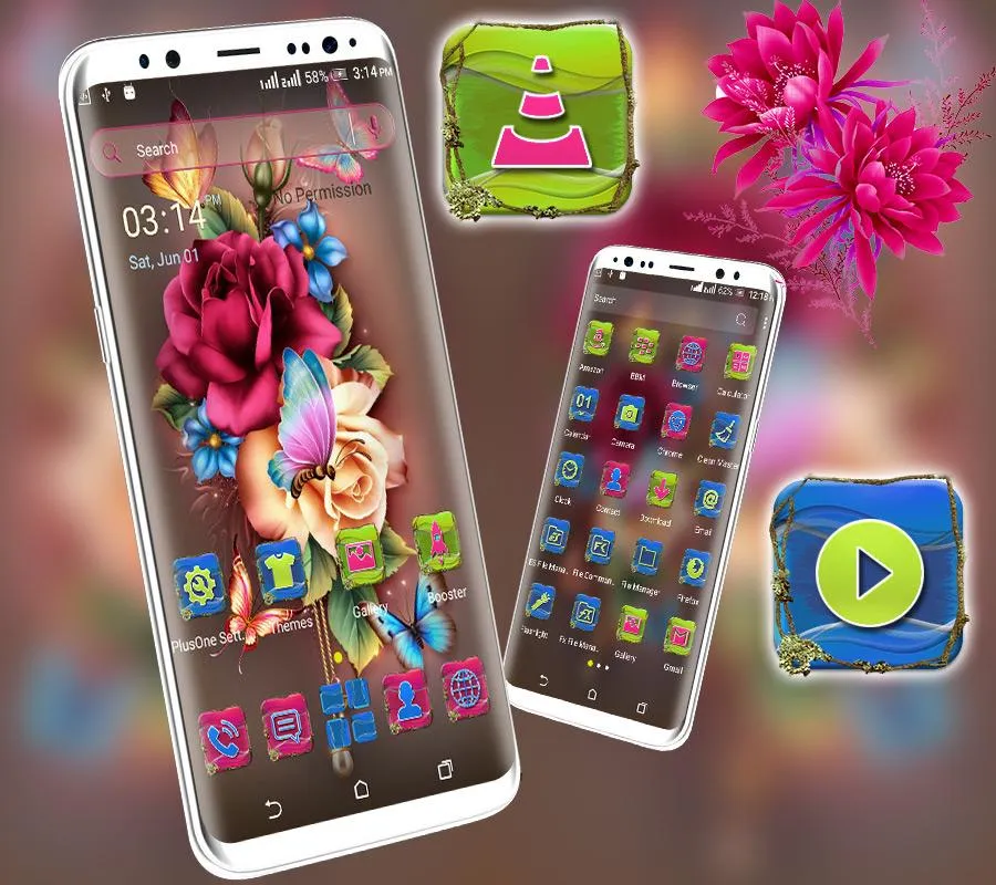 Rose Butterfly Launcher Theme | Indus Appstore | Screenshot