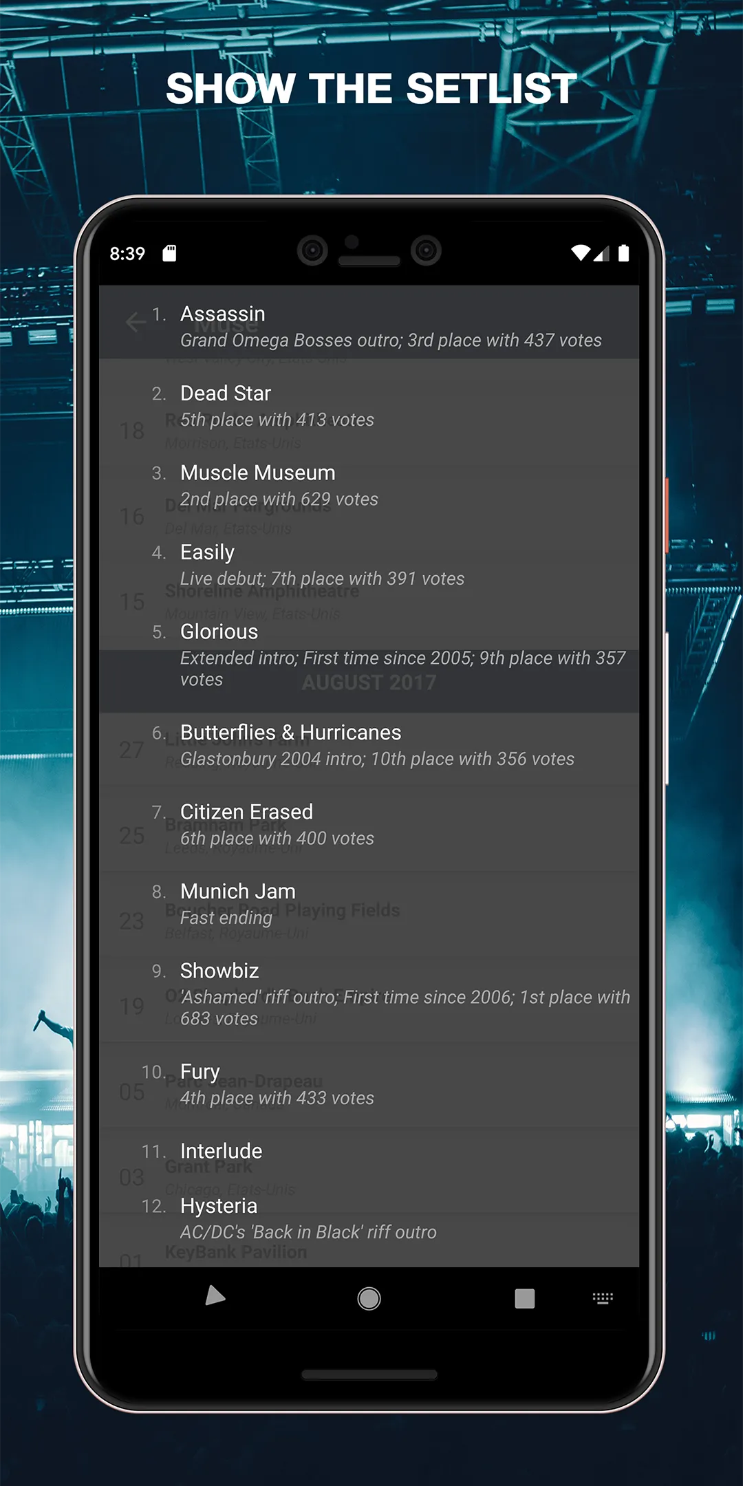 Setlist Concert for Setlist.fm | Indus Appstore | Screenshot