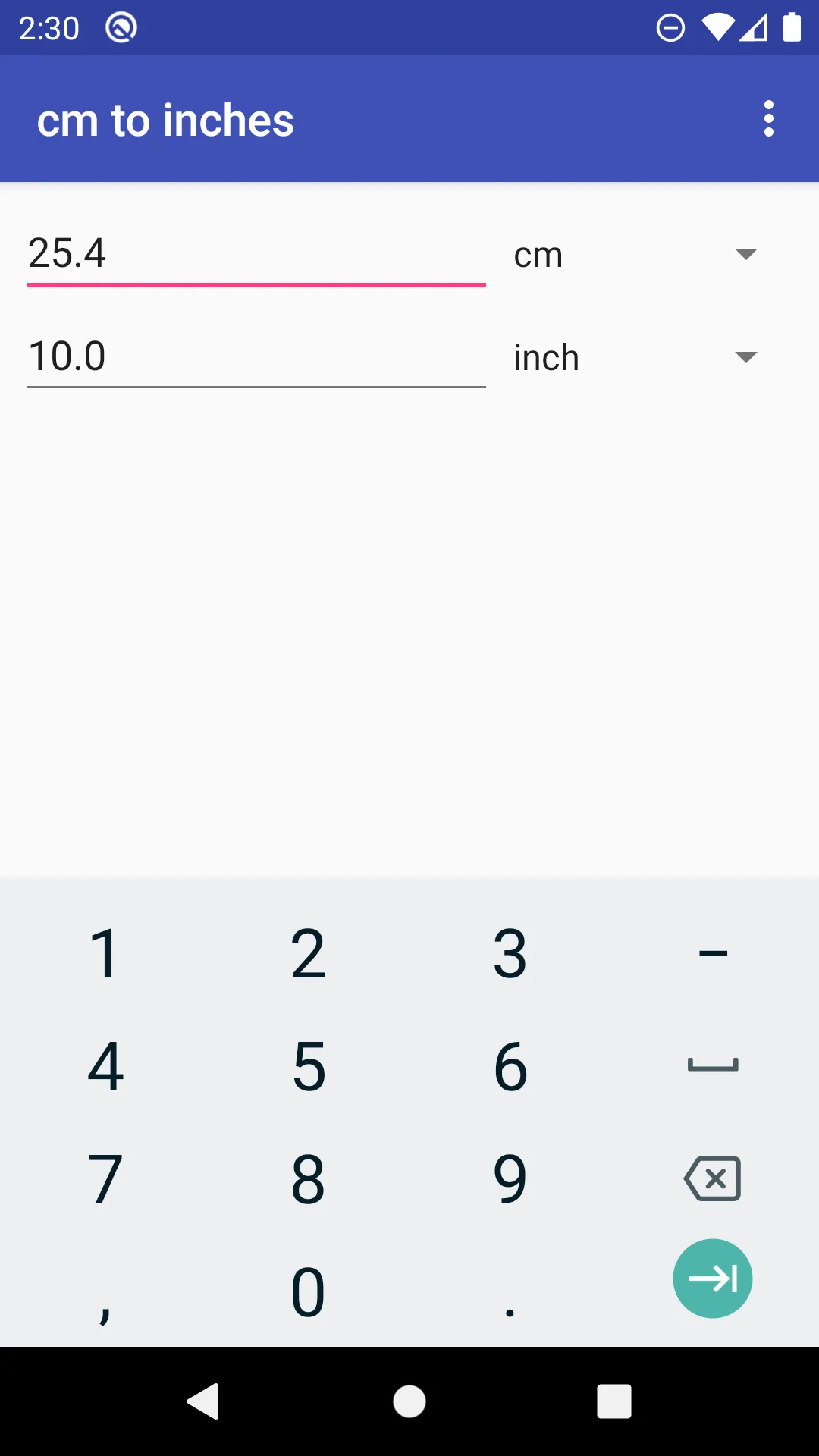 cm to inch | Indus Appstore | Screenshot