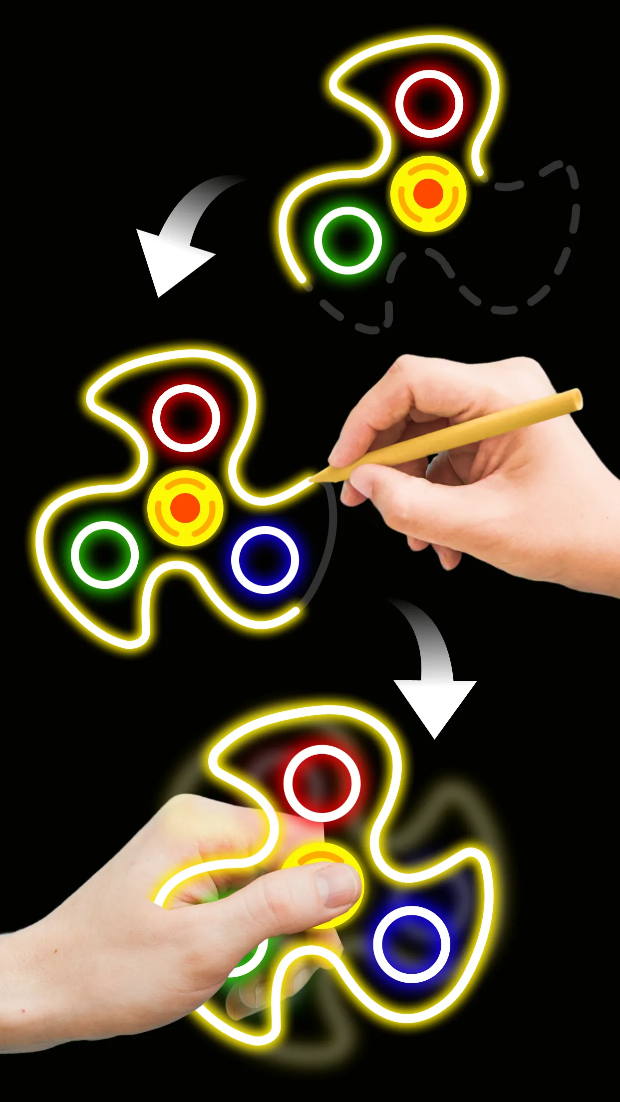 Finger Spinner: Glow Art Draw | Indus Appstore | Screenshot