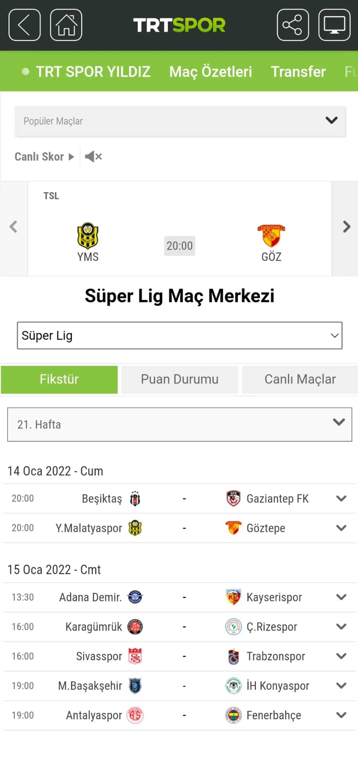 TRT Spor | Indus Appstore | Screenshot