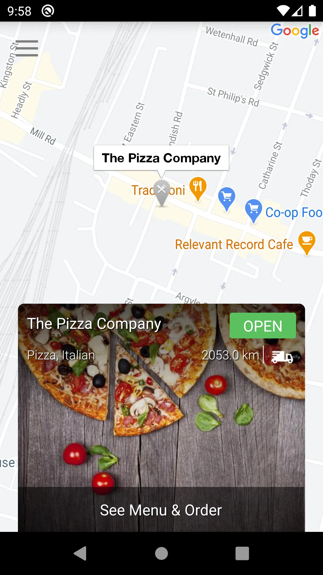 The Pizza Company Cambridge | Indus Appstore | Screenshot