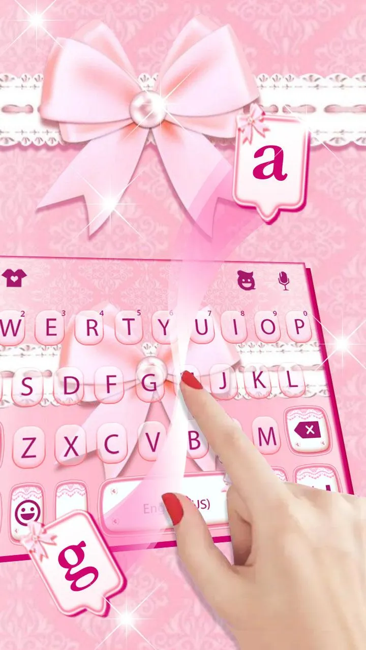 Fancy Pink Bowknot Keyboard Th | Indus Appstore | Screenshot