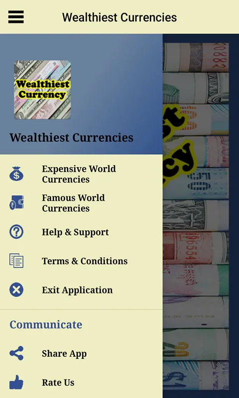 Wealthiest Currencies | Indus Appstore | Screenshot