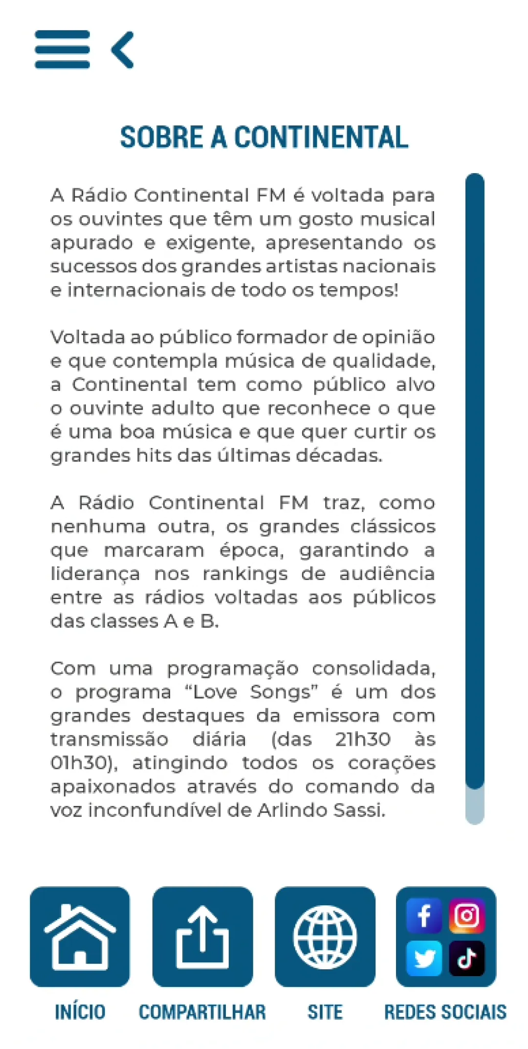 Rádio Continental - 98,3 FM | Indus Appstore | Screenshot