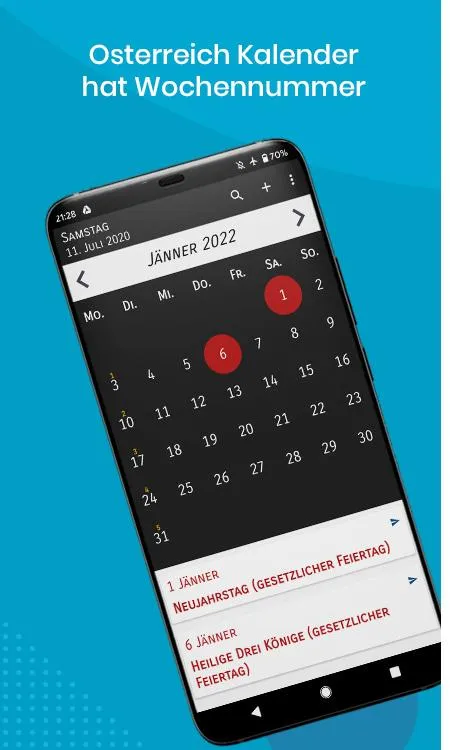 Kalender Österreich 2025 | Indus Appstore | Screenshot