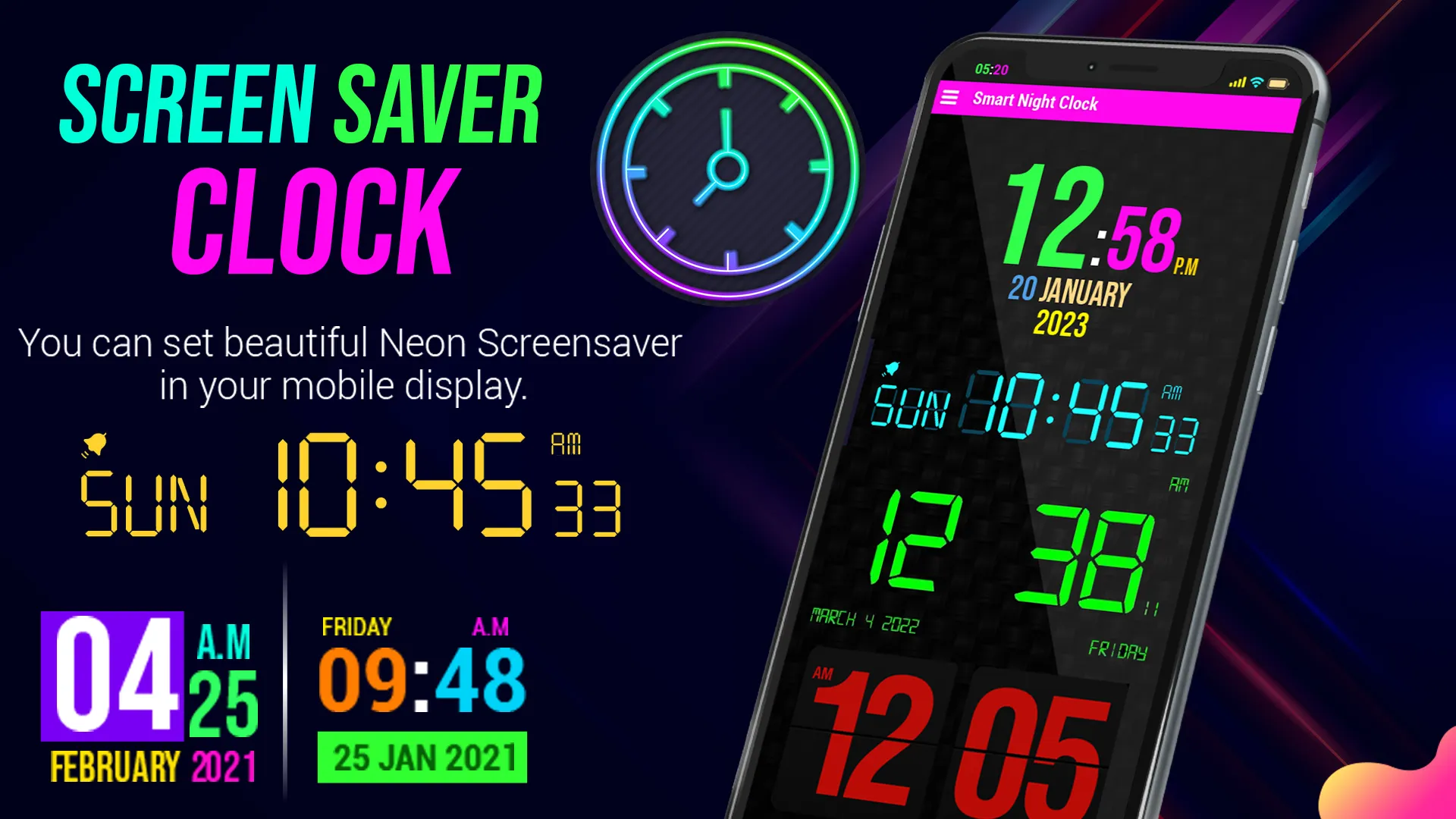 Digital Clock Neon Wallpapers | Indus Appstore | Screenshot