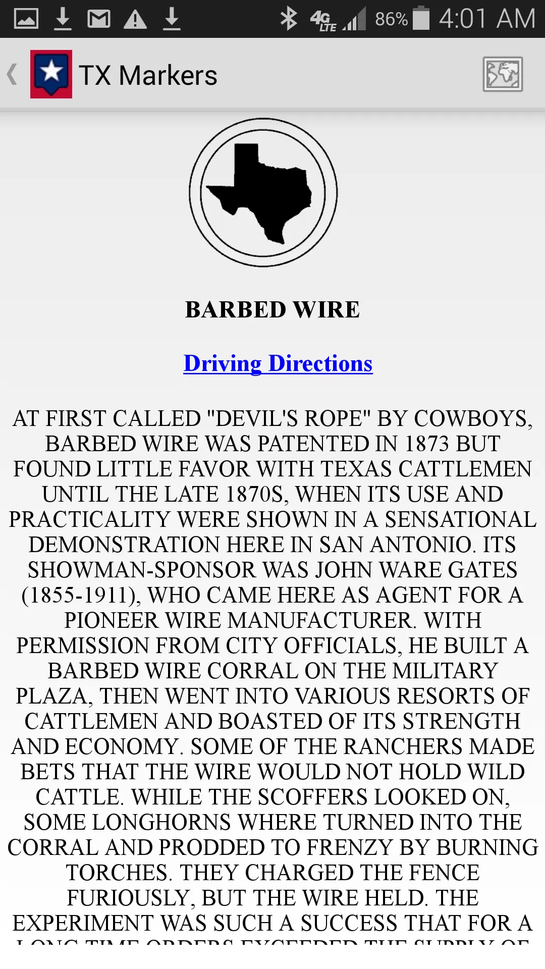 TX Historical Markers | Indus Appstore | Screenshot