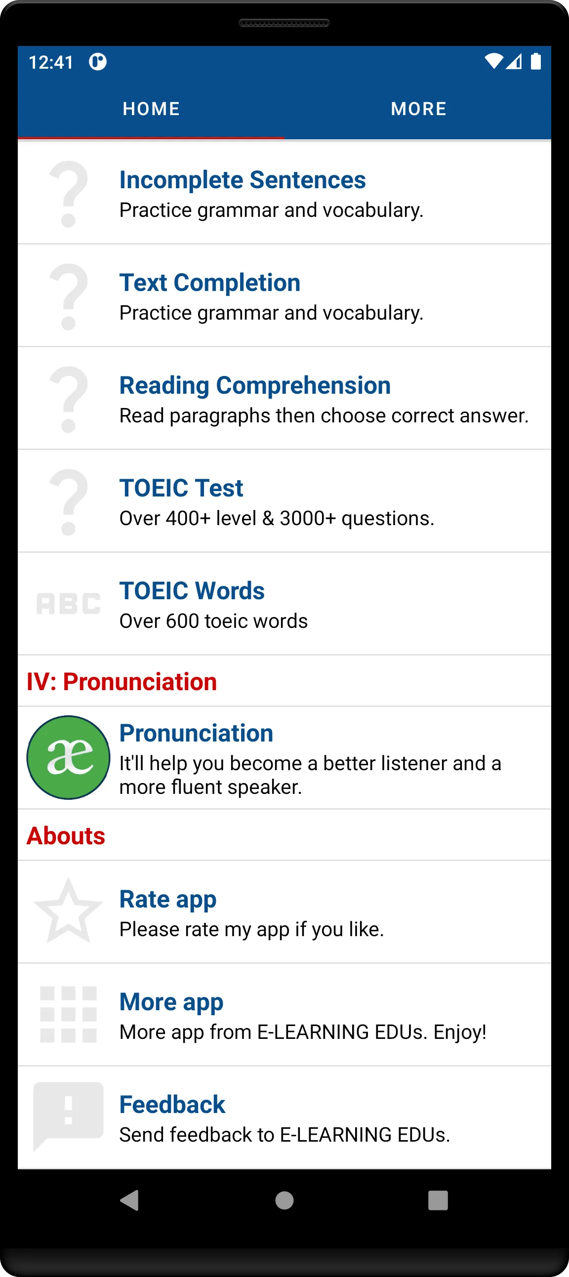 TOEIC Listening & Reading | Indus Appstore | Screenshot