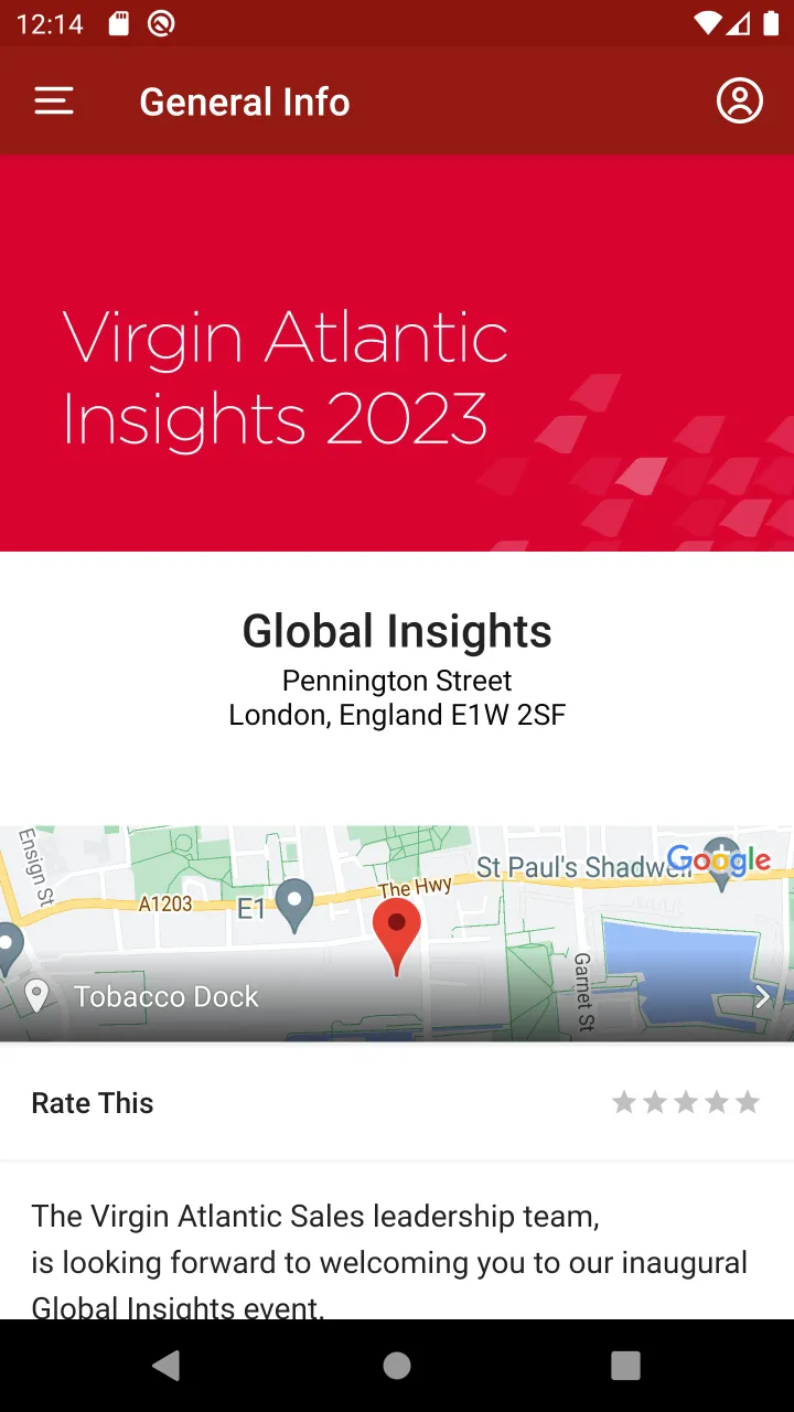 Virgin Atlantic Events | Indus Appstore | Screenshot