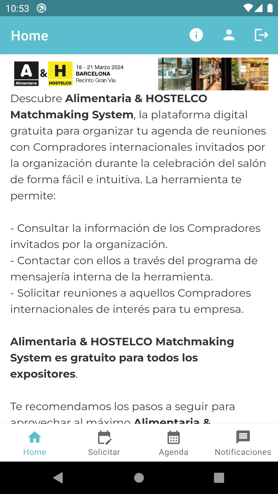 Alimentaria Matchmaking | Indus Appstore | Screenshot