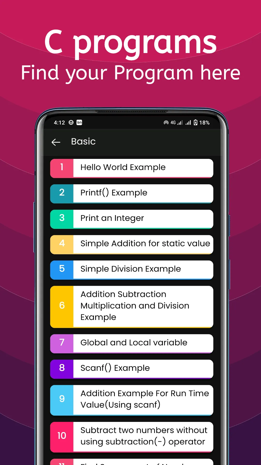 C Programming ( C Programs ) | Indus Appstore | Screenshot