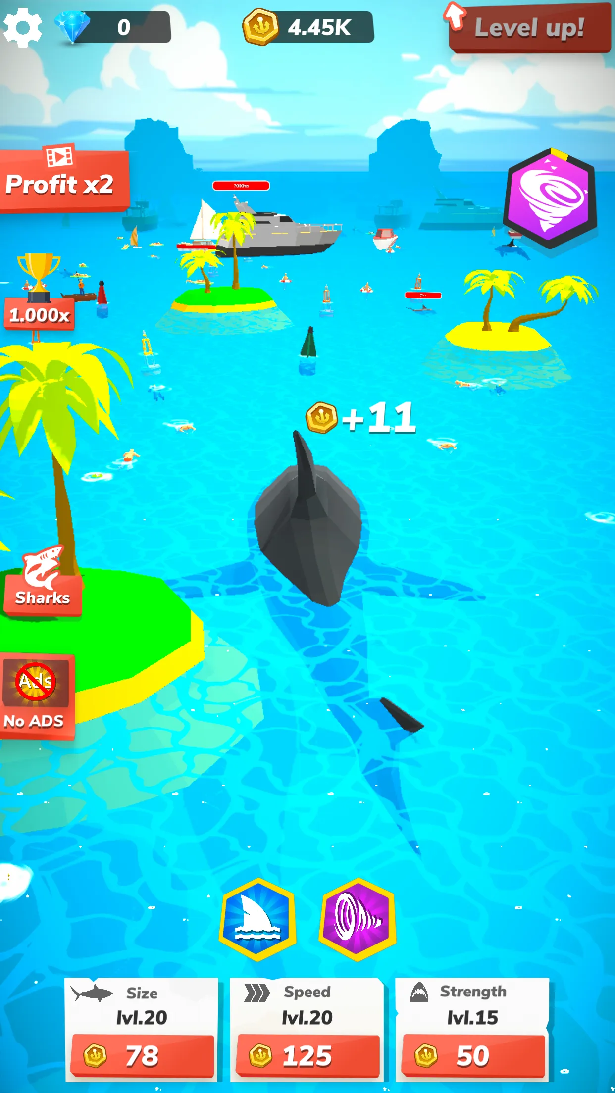 Idle Shark World - Tycoon Game | Indus Appstore | Screenshot