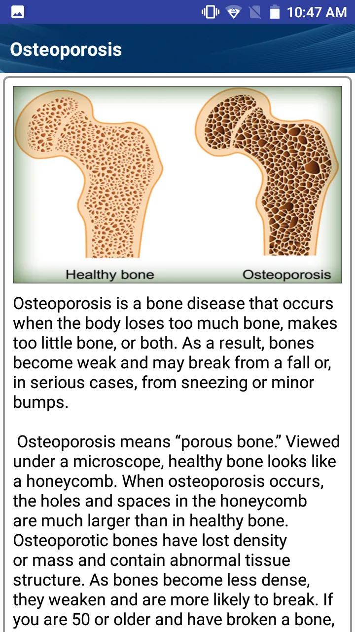 Osteoporosis Weak Bones Diet | Indus Appstore | Screenshot