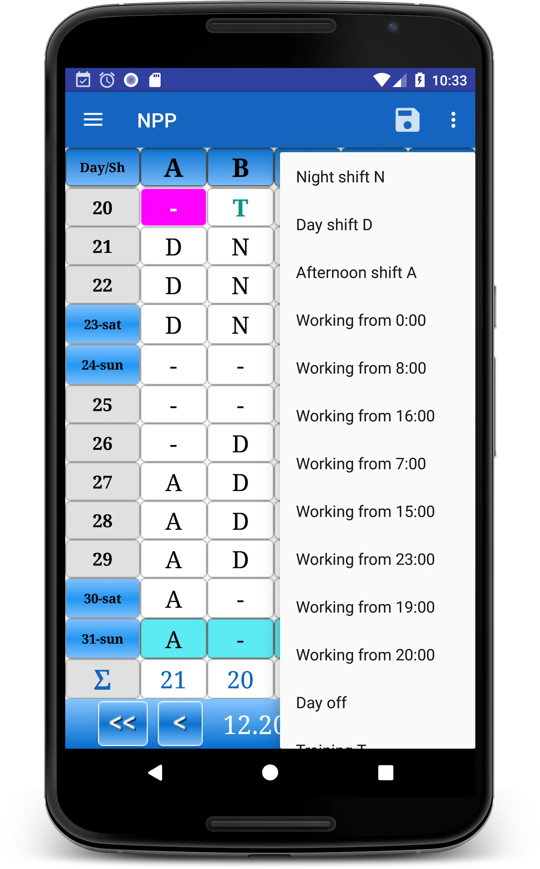 Universal Shift Schedule | Indus Appstore | Screenshot