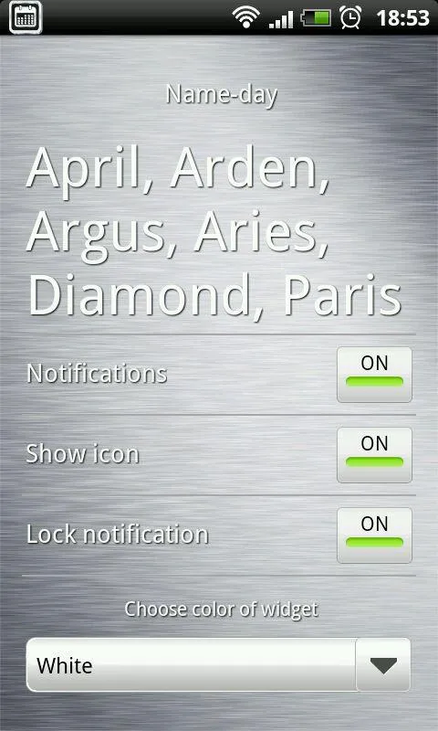 Name-day notification & widget | Indus Appstore | Screenshot