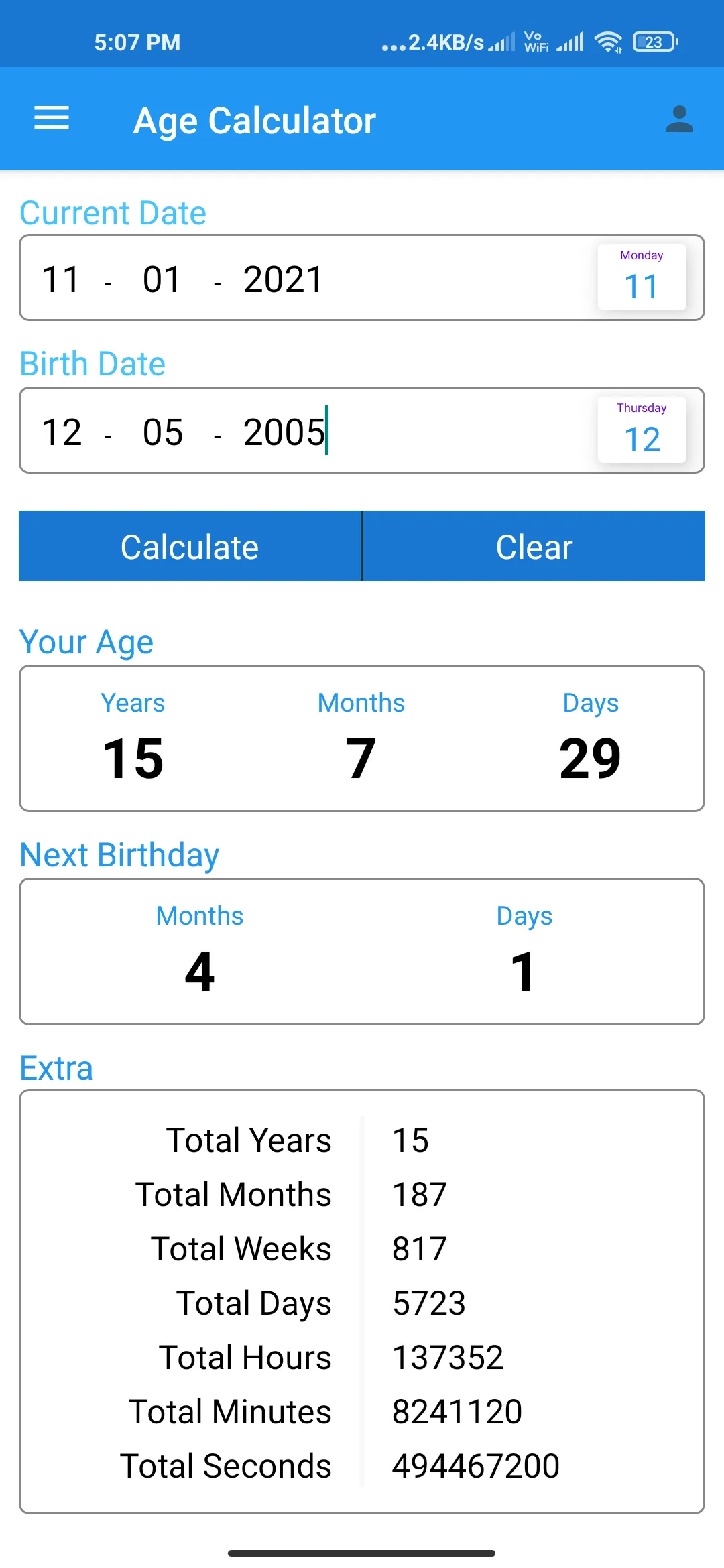 Age Calculator | Indus Appstore | Screenshot