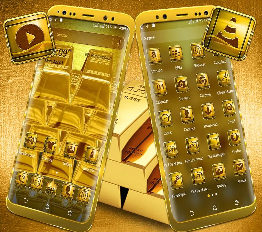 Golden Bricks Launcher Theme | Indus Appstore | Screenshot