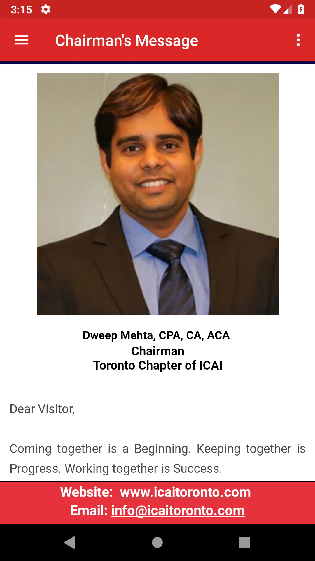 ICAI Toronto | Indus Appstore | Screenshot