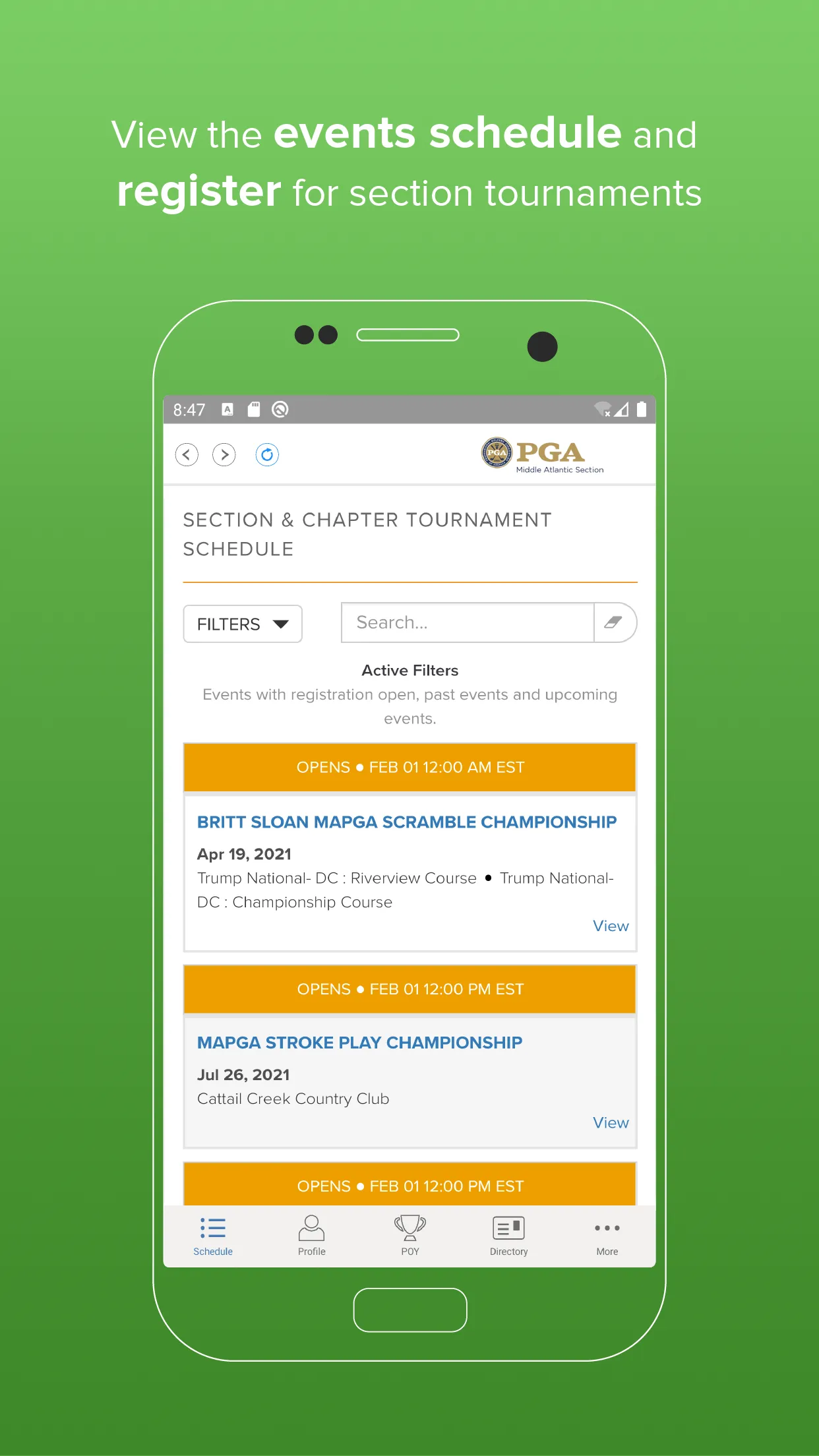 Middle Atlantic PGA Section | Indus Appstore | Screenshot