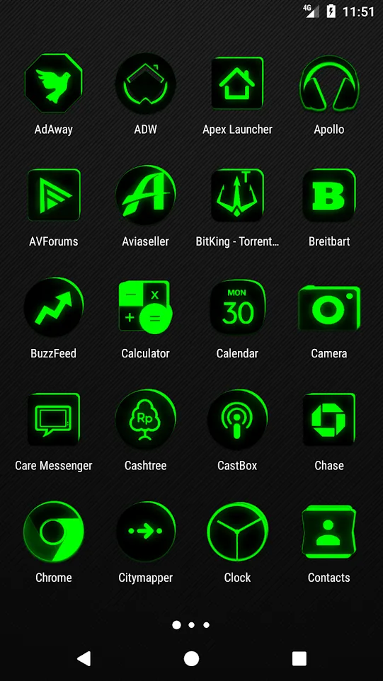 Flat Black and Green IconPack | Indus Appstore | Screenshot