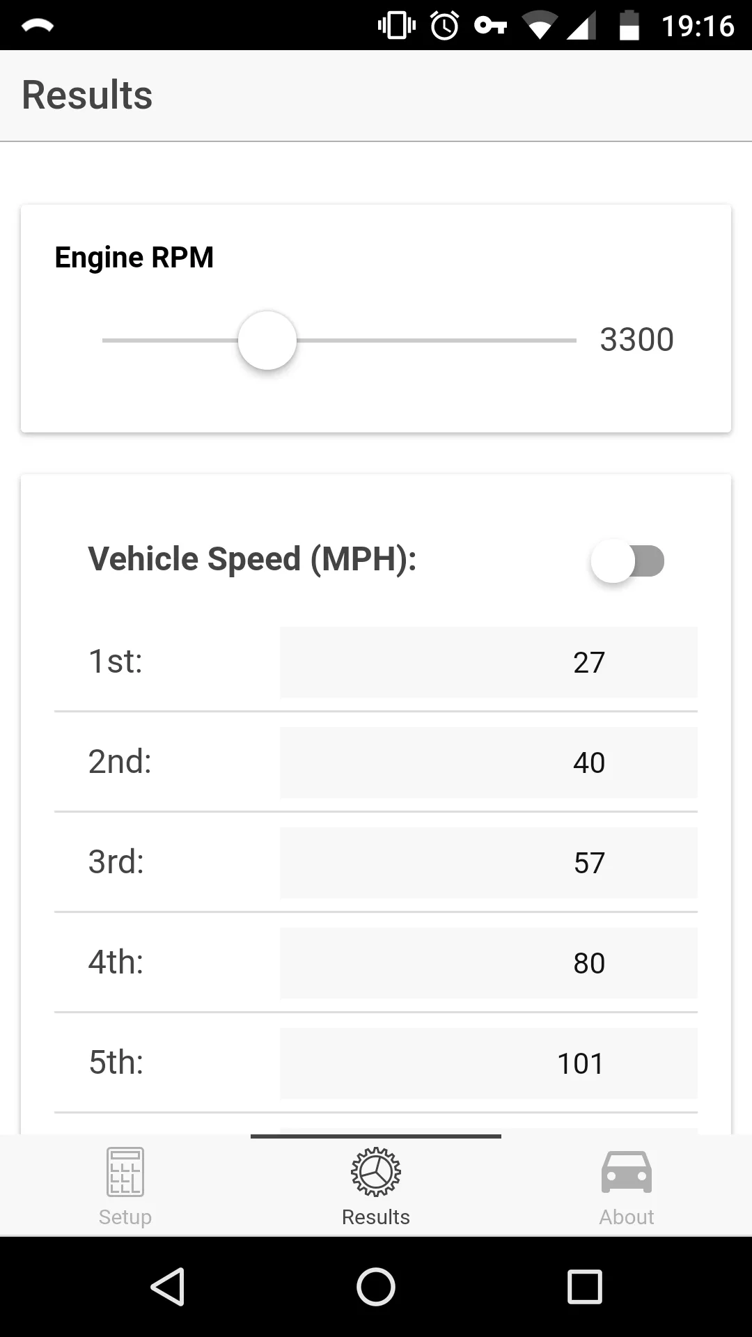 GearBuddy RPM-MPH Calculator | Indus Appstore | Screenshot