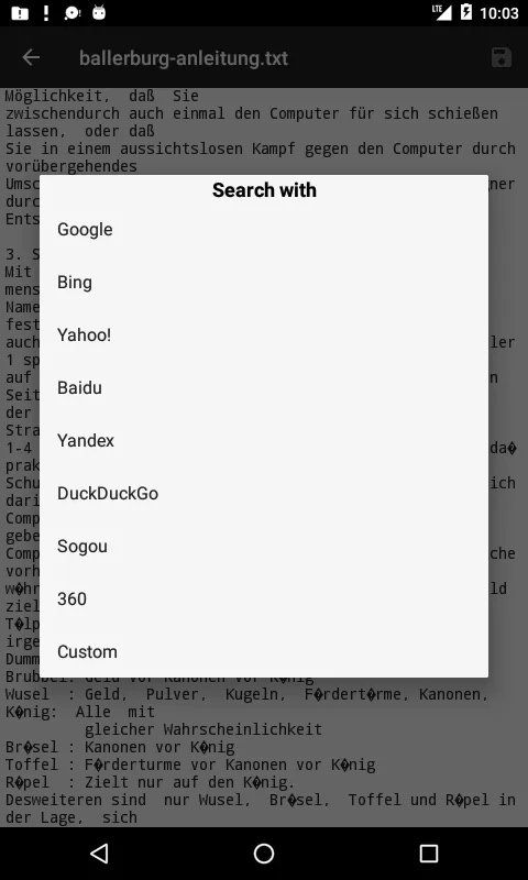 Search Selected Text Menu | Indus Appstore | Screenshot