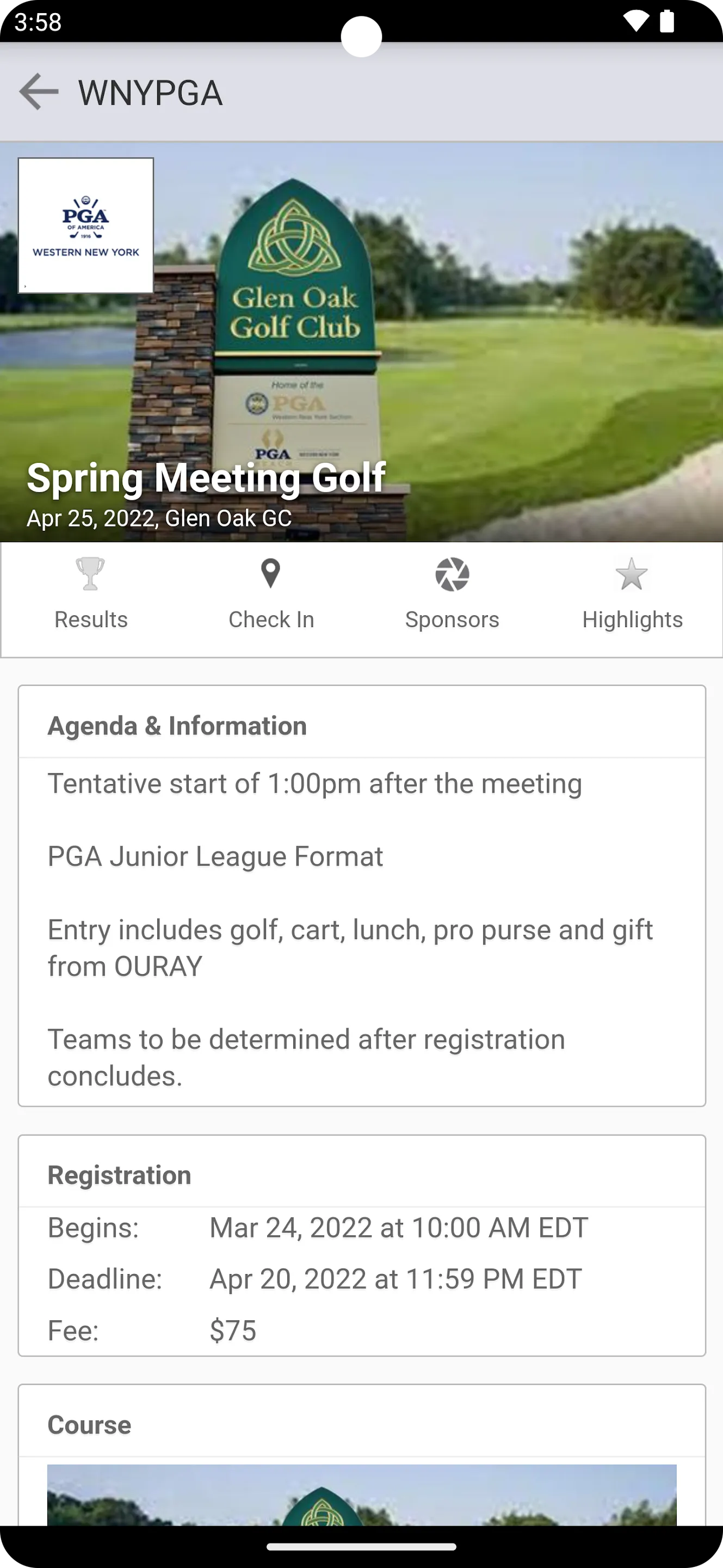 Western New York PGA | Indus Appstore | Screenshot