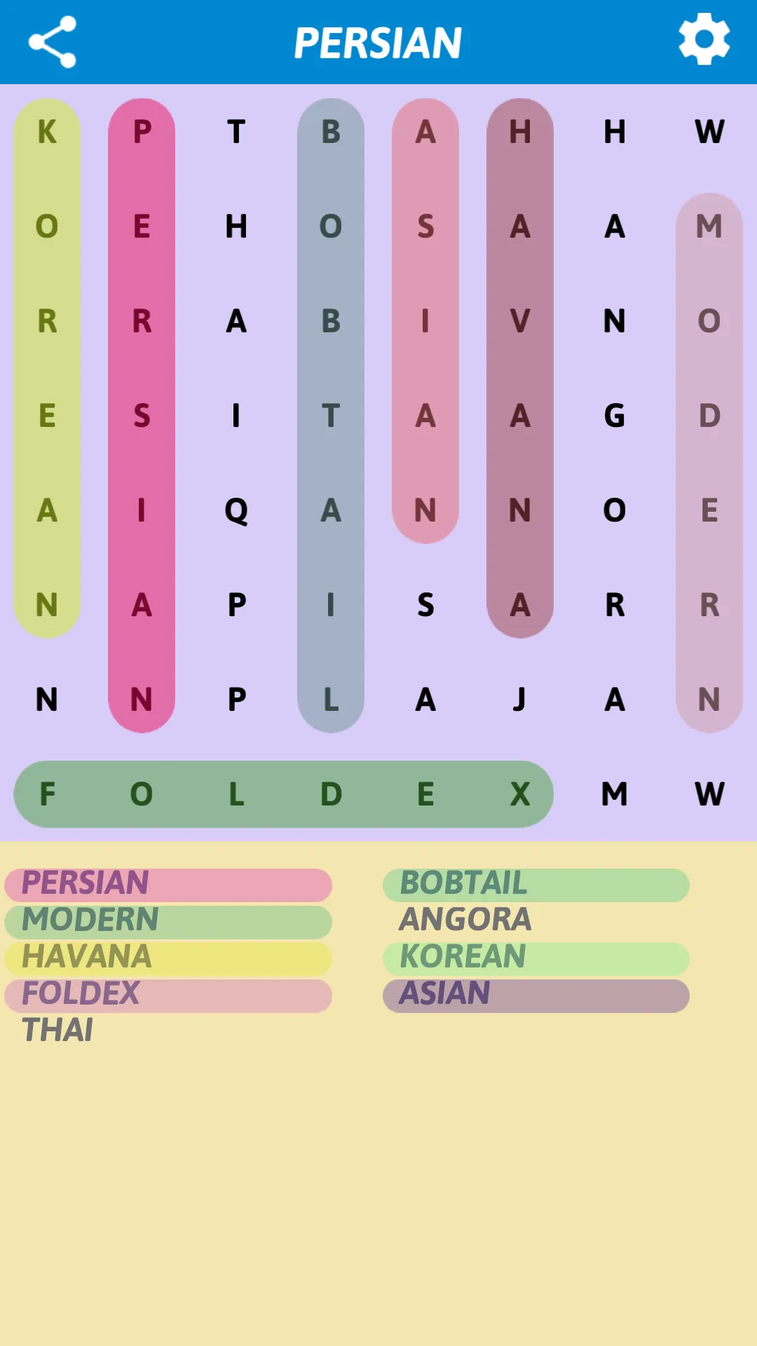 Cats Word Search | Indus Appstore | Screenshot