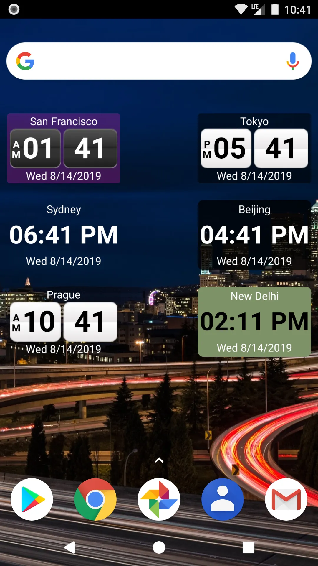 World Clock Widget | Indus Appstore | Screenshot