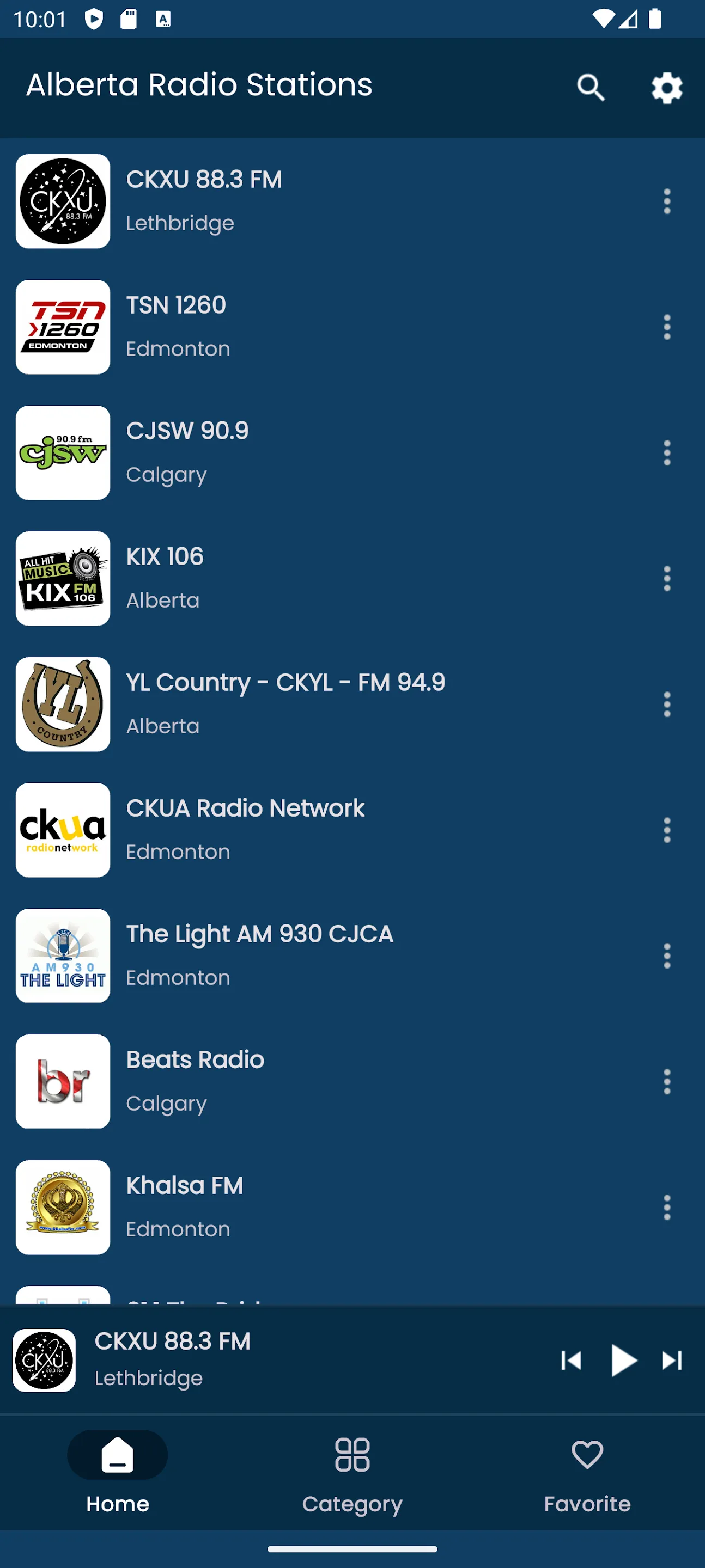 Radios from Alberta | Indus Appstore | Screenshot