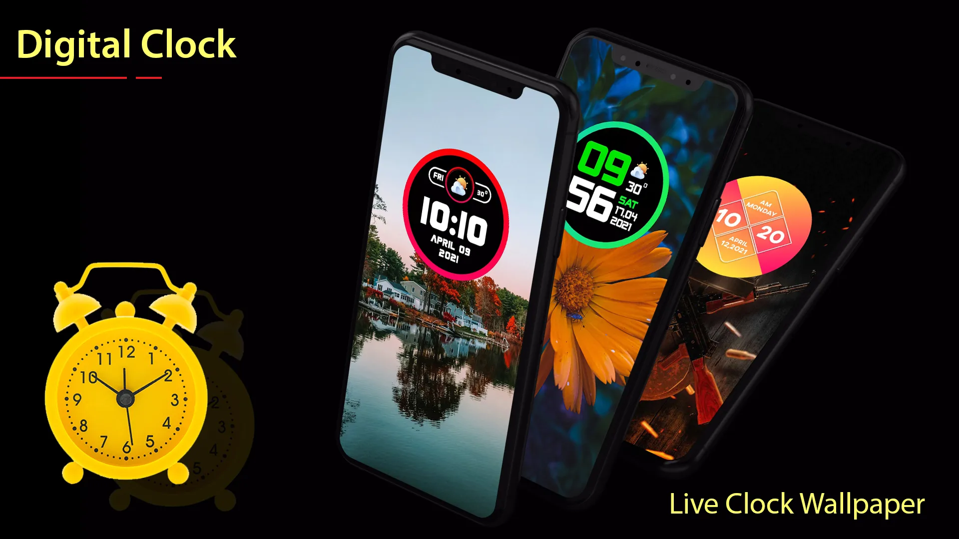 Digital Clock Wallpaper : Live | Indus Appstore | Screenshot