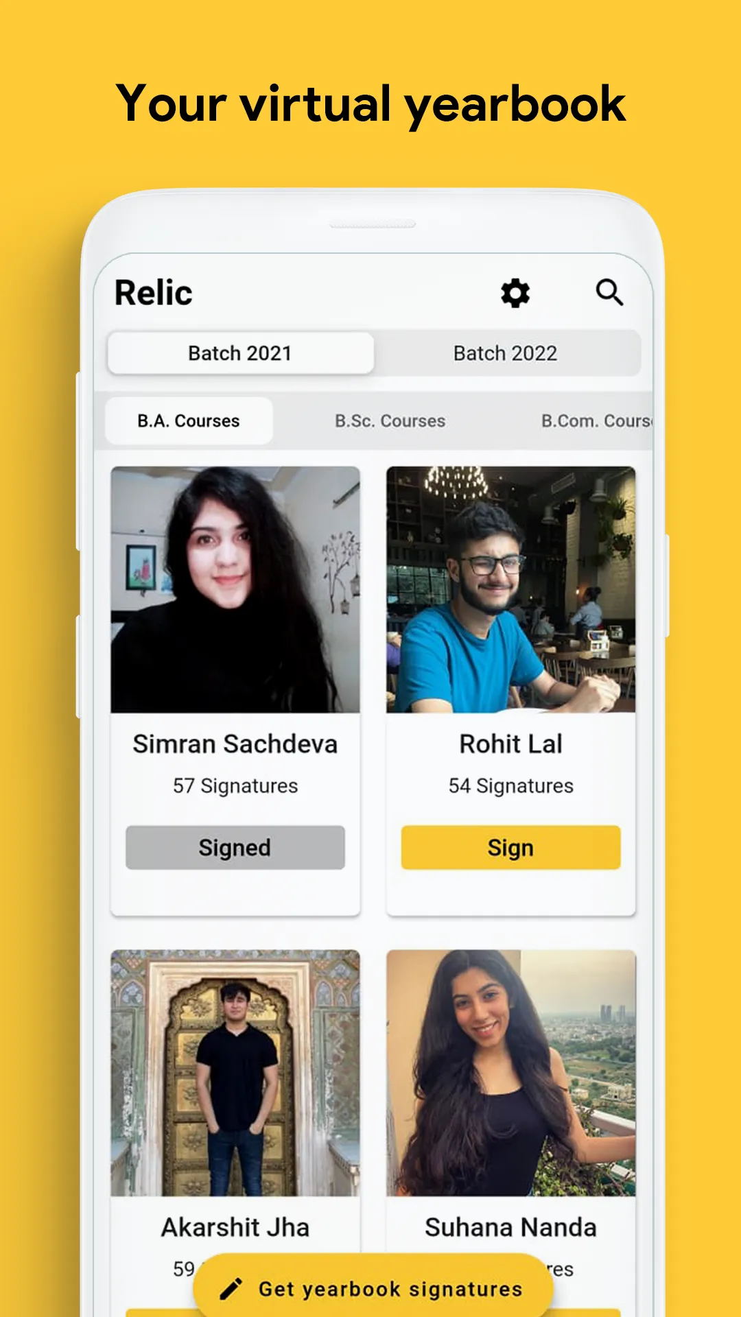 Relic: Your virtual yearbook | Indus Appstore | Screenshot