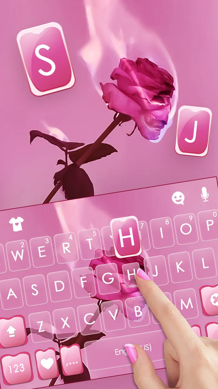 Aesthetic Pink Rose Keyboard B | Indus Appstore | Screenshot