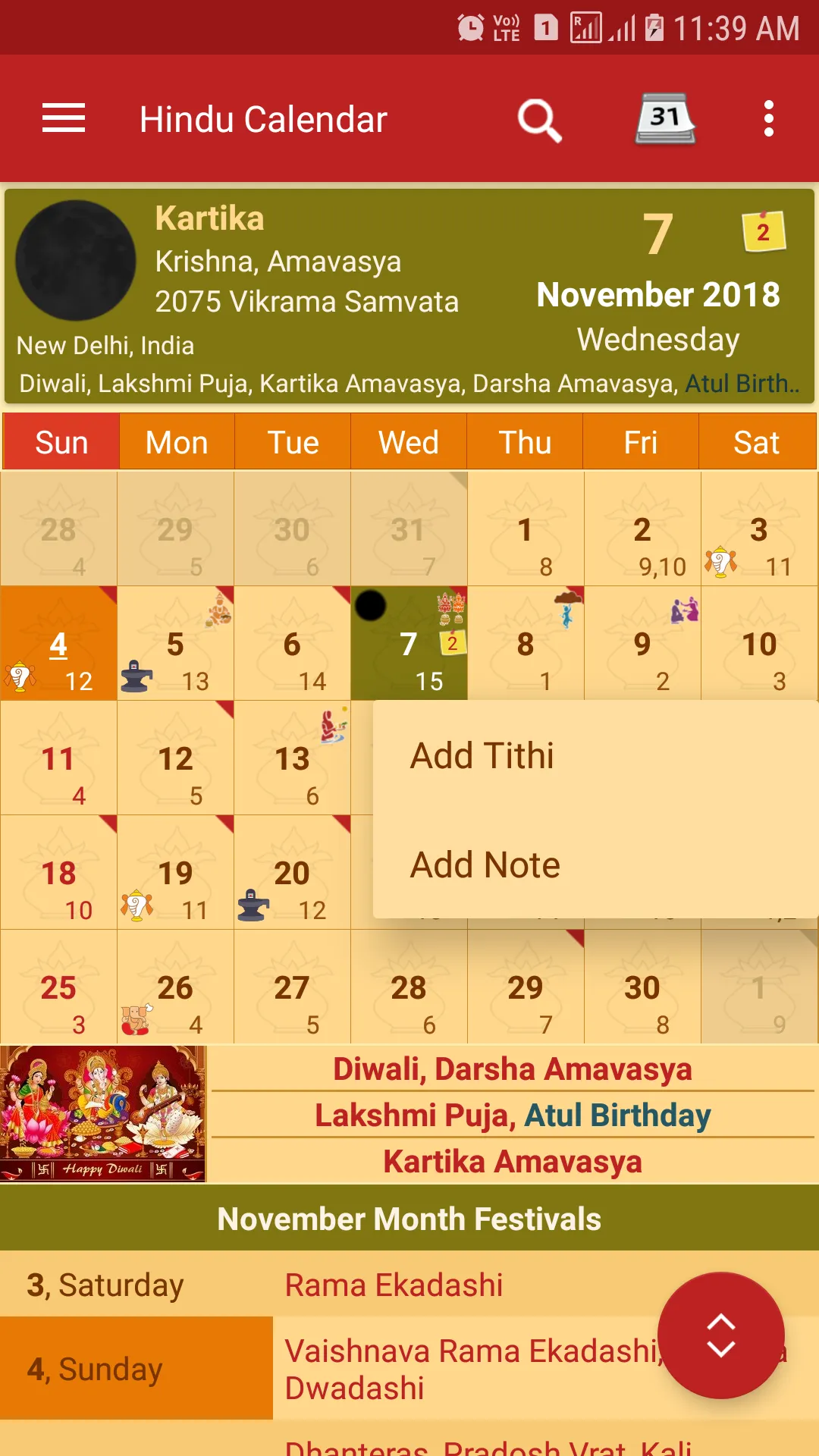 Hindu Calendar - Drik Panchang | Indus Appstore | Screenshot