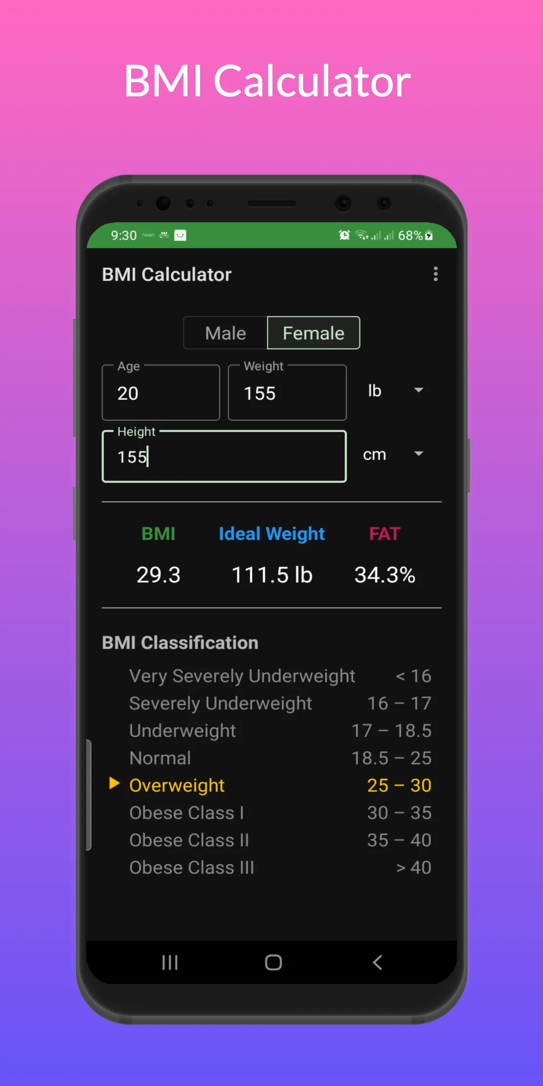 BMI Calculator - Ideal Weight | Indus Appstore | Screenshot