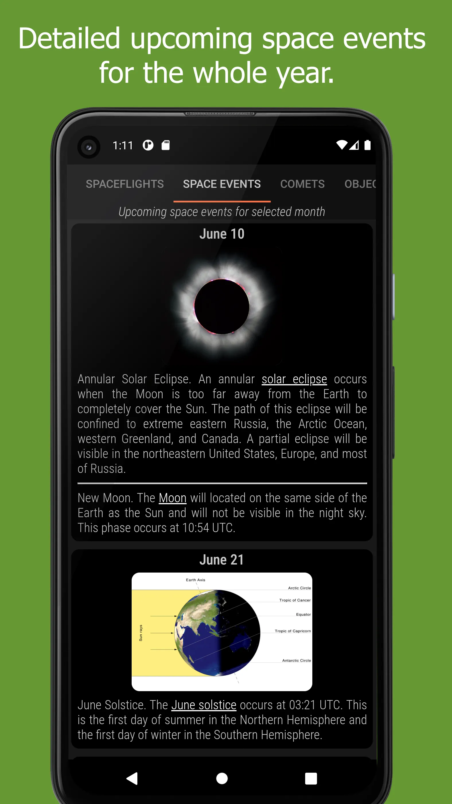 Space Oddity: cosmic calendar | Indus Appstore | Screenshot