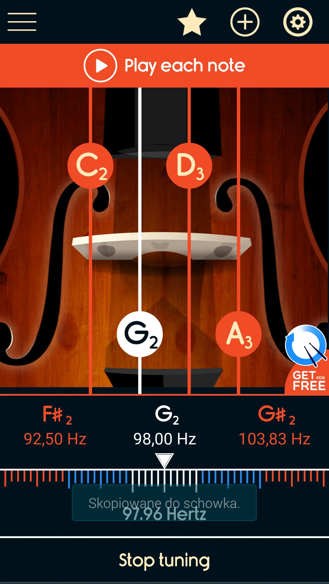 Master Violoncello Tuner | Indus Appstore | Screenshot