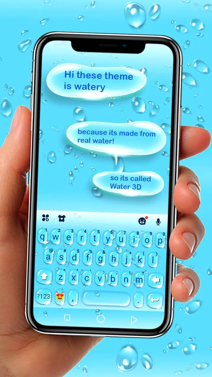 Blue 3d Waterdrops Keyboard Th | Indus Appstore | Screenshot