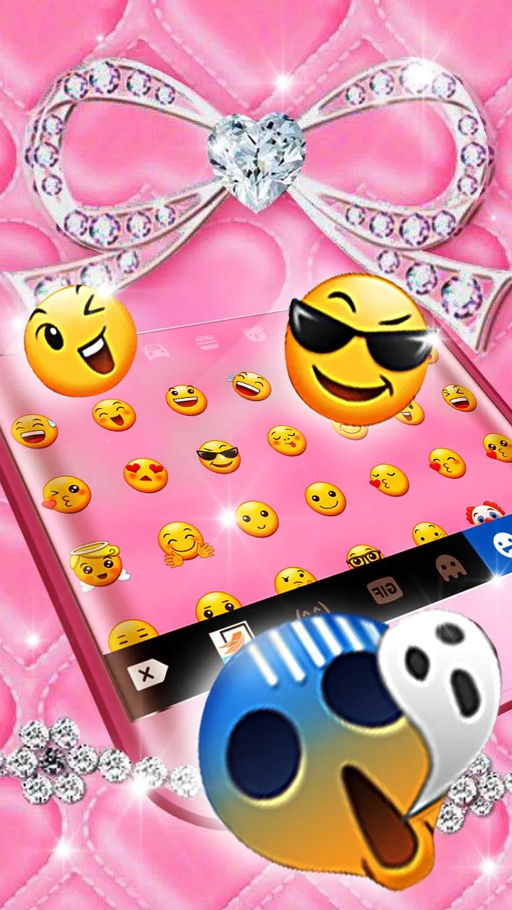 Diamond Pink Bowknot Keyboard  | Indus Appstore | Screenshot