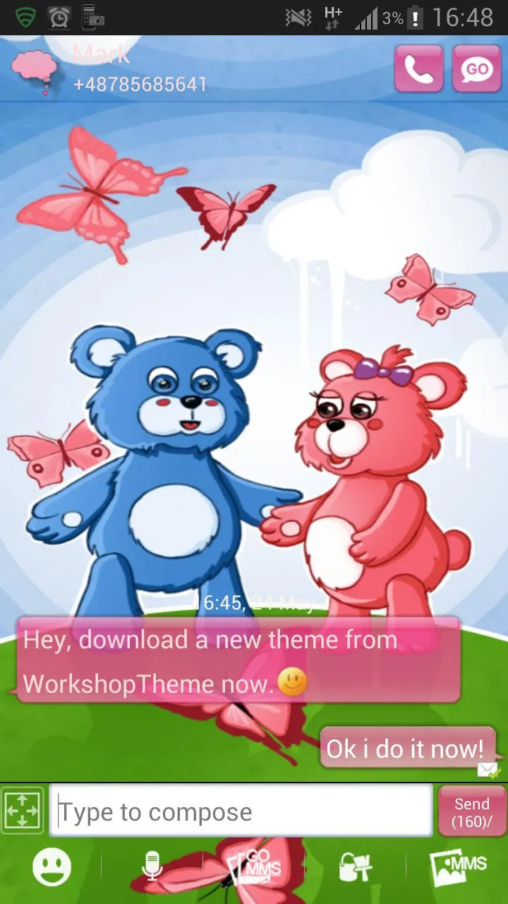 Theme Teddy Bears GO SMS Pro | Indus Appstore | Screenshot